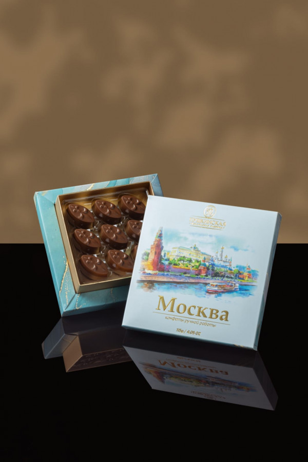 №1 Пушкинская фабрика Конфеты Миндаль (Москва), 115г(голубая коробка) в Соколе